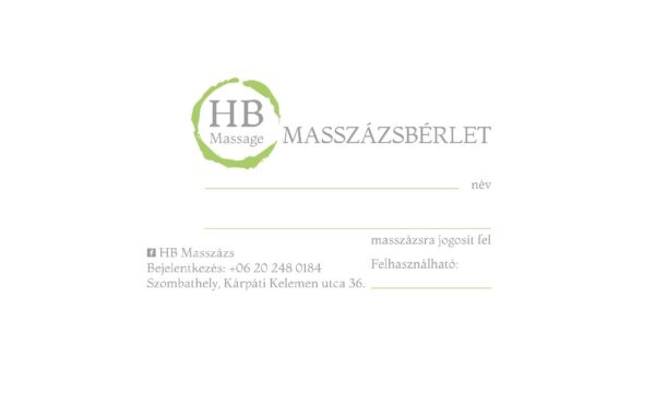 [5 alkalmas bérlet] Svédmasszázs - hát (30 perc)